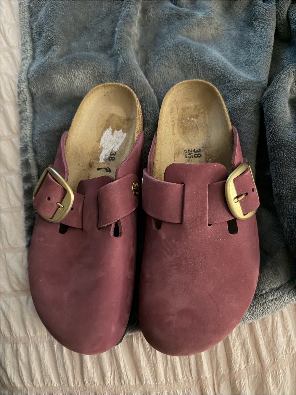 Birkenstock Burgundy big buckle Boston eu 38